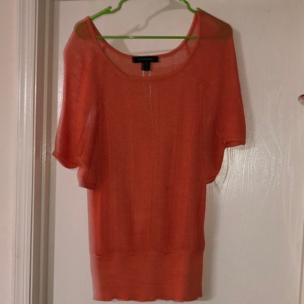 Orange Sheer Knit Top